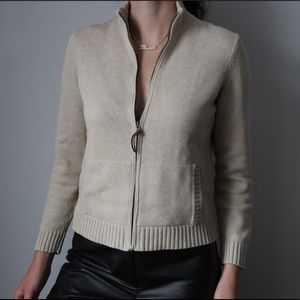 Ralph Lauren Beige Zip Up Sweater